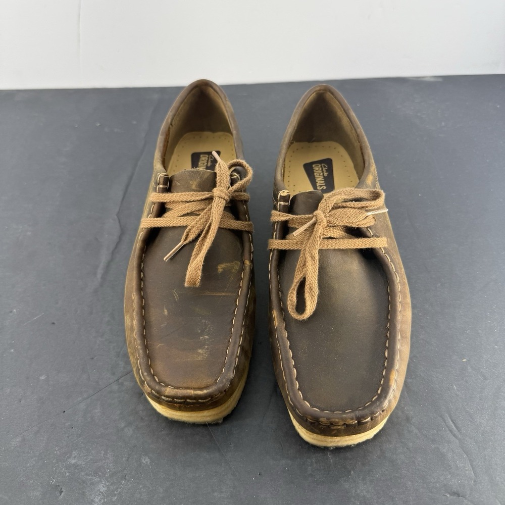 Clarks Wallabee Brown Leather Boots Beeswax Shoes 26103610 Womens Size 7.5 M